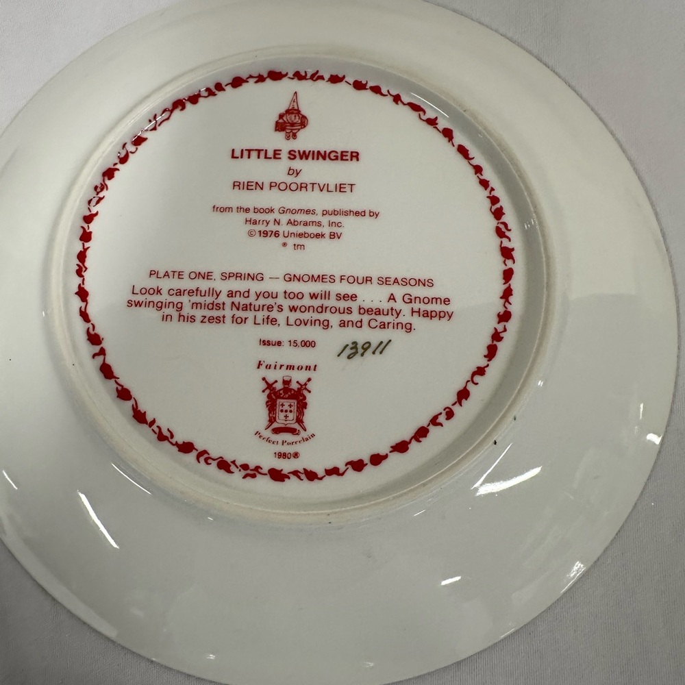 Vintage Rien Poortvliet “Gnomes Four Seasons” Collectible Plates (set of 4) - Picture 7 of 10